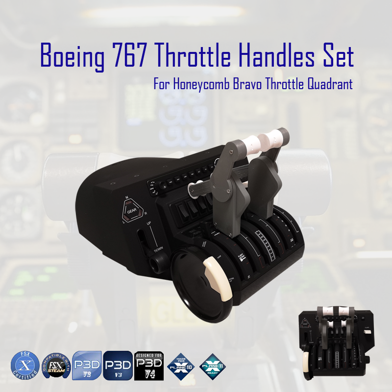 (WEEKLY DEAL) Boeing 767 Throttle Handles Set Lite for Honeycomb Bravo Throttle