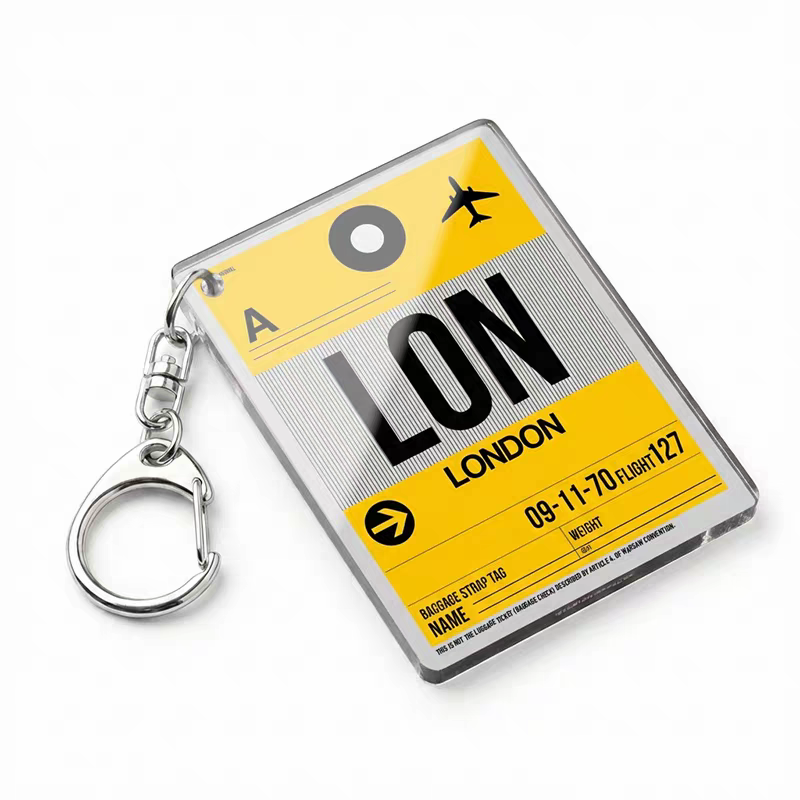 Retro Aviation - Airport Code Keychain | Vintage Baggage Tag Design
