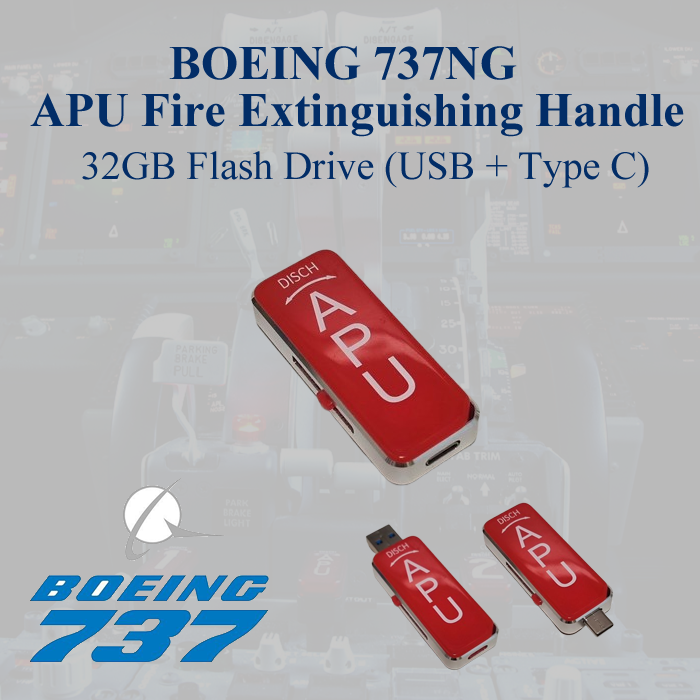 737NG APU Fire Extinguisher Handle USB Flash Drive Set (32GB) – Cockpit phD