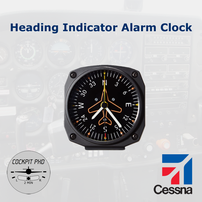 Heading Indicator Alarm Clock | Vintage Aircraft Cockpit Desk Decor for Pilots