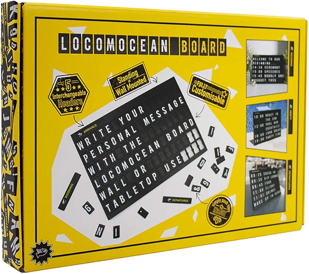 LOCOMOCEAN A4 Message Board - Vintage Airport Style Sign | Custom Display