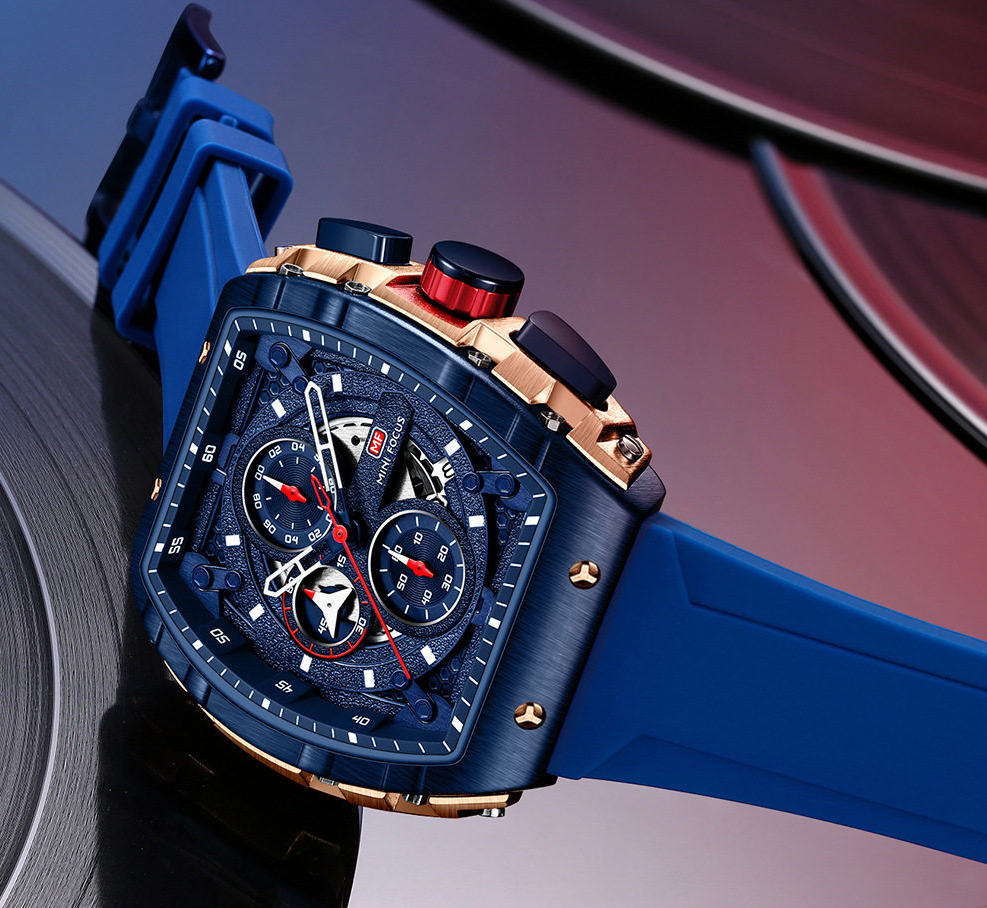 MF MINIFOCUS Pilot Watch - Skeleton Quartz | Luminous & Calendar | Lifetime Warranty