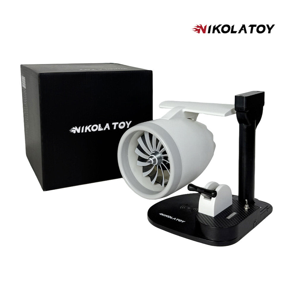 NIKOLATOY | 3-in-1 Jet Engine Fan | Humidifier & Wireless Charger | Aviation Model Gift