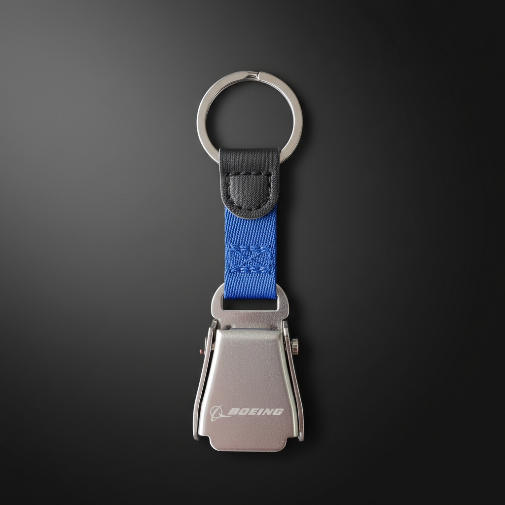 Boeing - Airplane Seatbelt Keychain | Mini Buckle Bag Charm