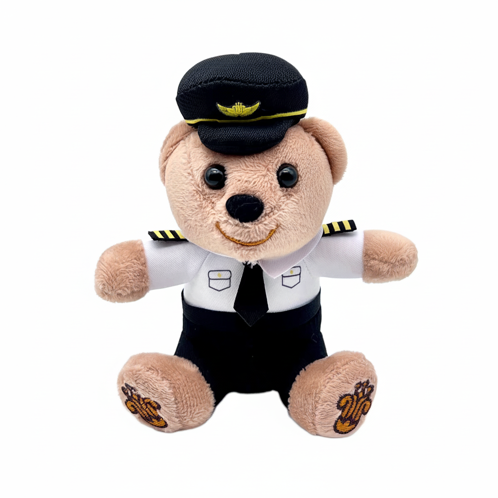 Captain Bear - Pilot Plush Keychain | Cute Aviation Bag Pendant & Gift