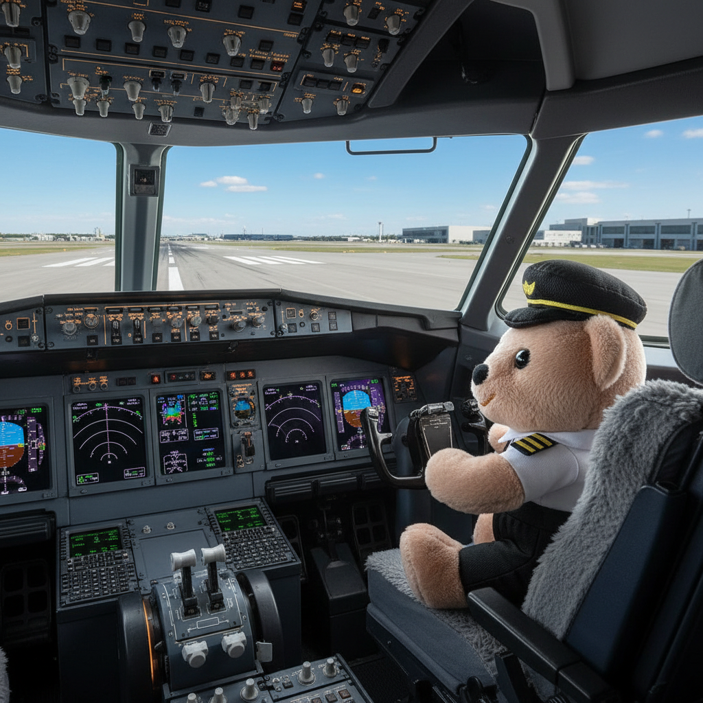 Captain Bear - Pilot Plush Keychain | Cute Aviation Bag Pendant & Gift