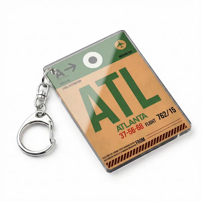 Retro Aviation - Airport Code Keychain | Vintage Baggage Tag Design