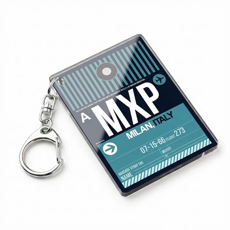 Retro Aviation - Airport Code Keychain | Vintage Baggage Tag Design