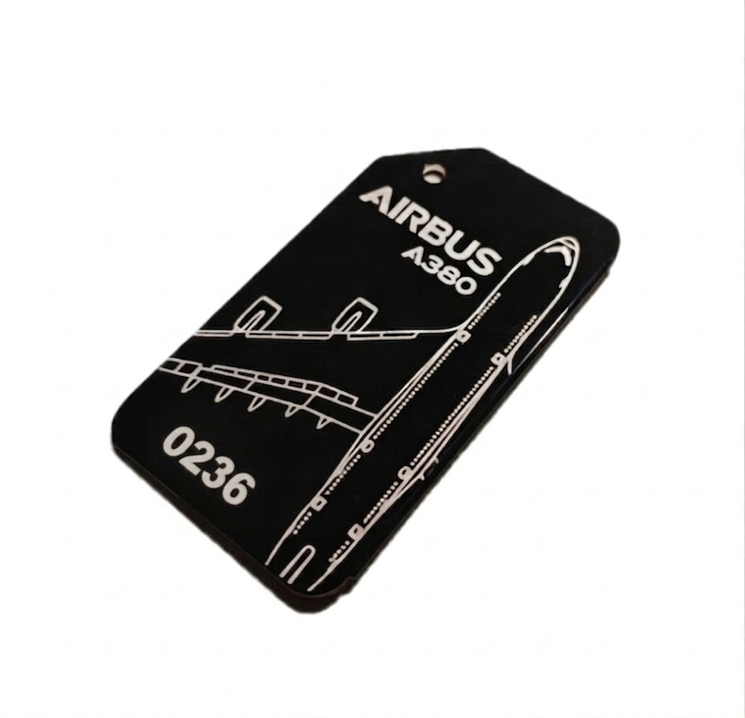 Airbus A380 - Unique Numbered Luggage Tag | Free Custom Engraving