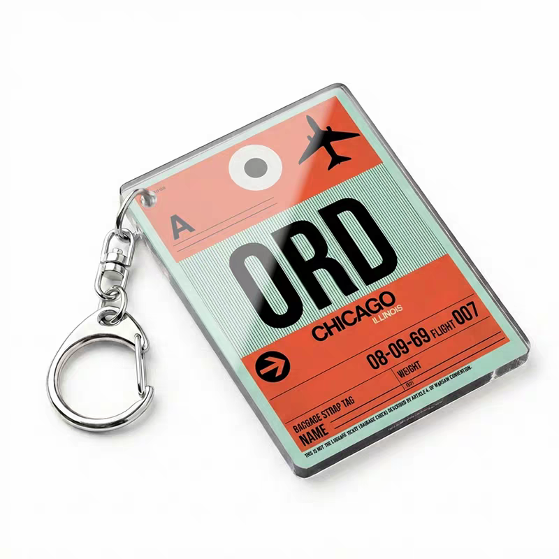 Retro Aviation - Airport Code Keychain | Vintage Baggage Tag Design