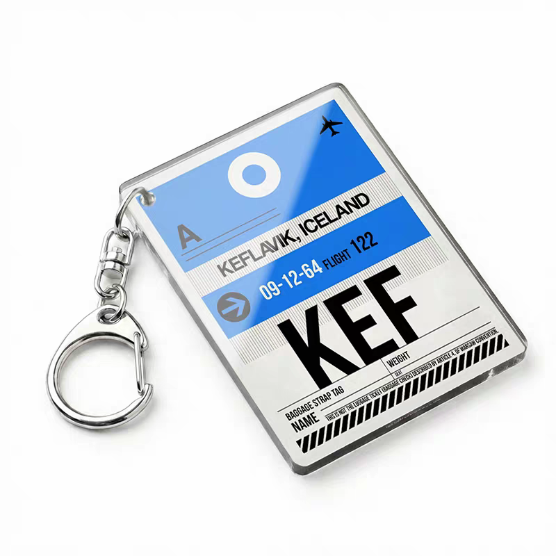 Retro Aviation - Airport Code Keychain | Vintage Baggage Tag Design