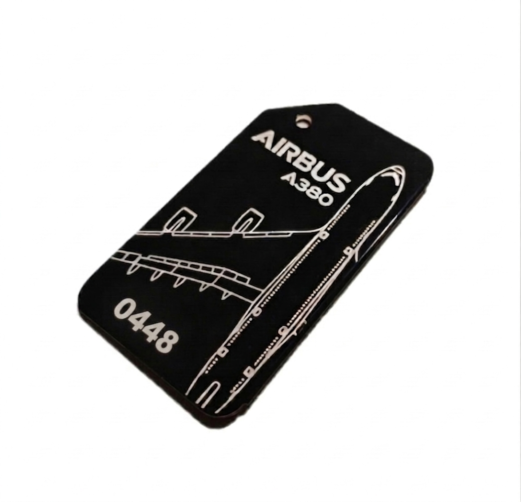 Airbus A380 - Unique Numbered Luggage Tag | Free Custom Engraving