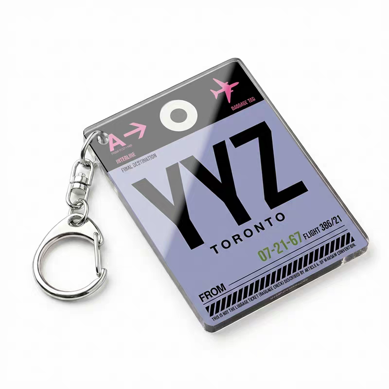 Retro Aviation - Airport Code Keychain | Vintage Baggage Tag Design