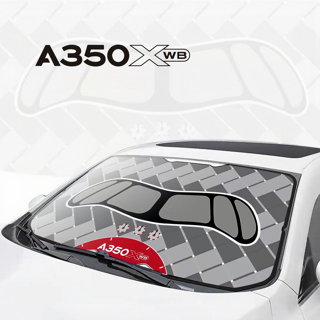 Airbus A350 "bandit mask" windshield design Car Auto Sunshade (Size L) - Umbrella Style | UV Protection